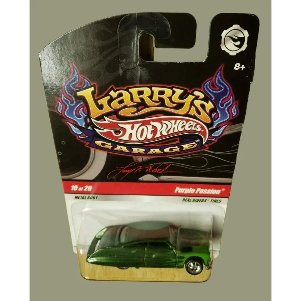 2009 Mattel Hot Wheels Larry's Garage Purple Passion 10/20 Green/Flame 1:64 MIP